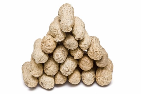 Peanuts isolated on a white background.