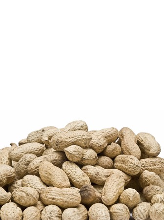 Peanuts isolated on a white background.の写真素材