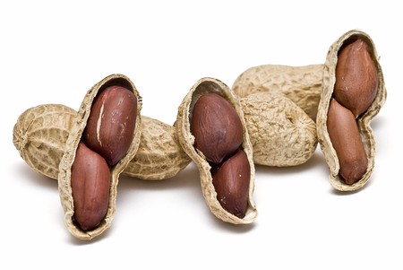 Peanuts isolated on a white background.