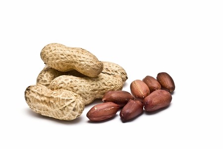 Peanuts isolated on a white background.