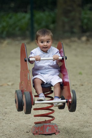 Child enjoying the playground.の写真素材