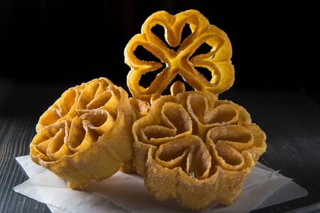 Carnival flowers a traditional Spanish homemade dessertの写真素材