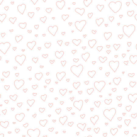 Valentine's day, Mother's Day hand drawn doodle seamless pattern. Marker drawn different heart shapes and silhouettes. Sweet love texture for postcards, wrapping paper, textiles and decorative prints.の写真素材