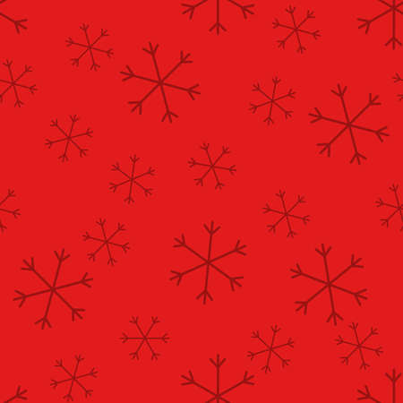Seamless Christmas pattern doodle with hand random drawn snowflakes.Wrapping paper for presents,...