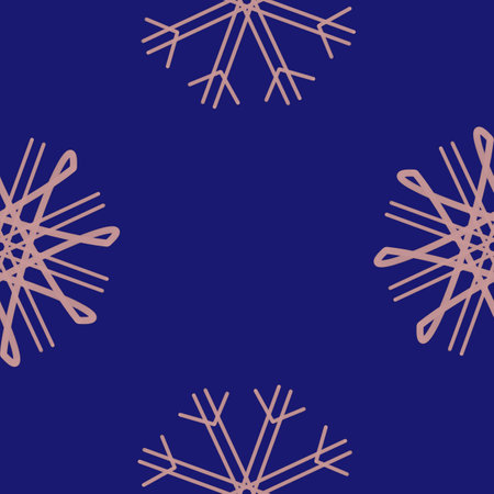 Seamless Christmas,New Year pattern doodle with hand random drawn snowflakes.Wrapping paper for presents,funny textile fabric print,design,decor,food wrap,backgrounds.Raster copy in blue, pink colorsの写真素材