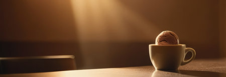 Rich, creamy dessert is tempting treat for any sweet tooth craving cool indulgence. For advertising, banner, relaxation, lifestyle, menu, dessert, culinary or cafe themed content. Copy spaceの素材