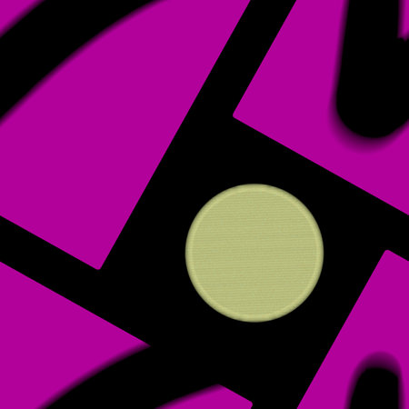 Seamless pattern showcasing bold geometric shapes in vibrant colors. Bright pink background contrasts with black lines textured green circle, creating modern, dynamic design,for textile, wallpaper.の写真素材