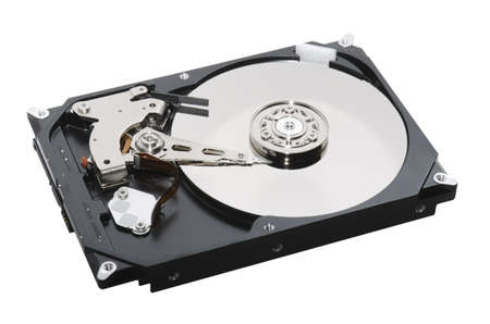 hard disk open isolated on white background