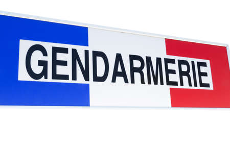 Gendarmerie sign, french police, isolated on whiteの写真素材
