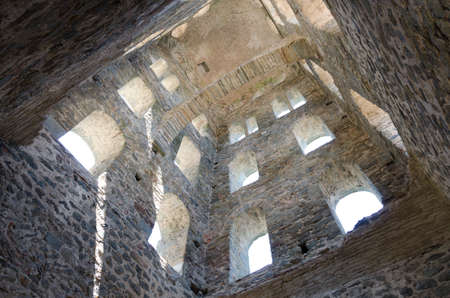 a medieval tower, inside view from belowのeditorial素材