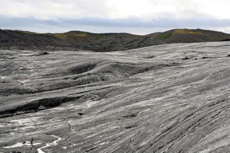 Skaftafell National Park (Vatnajokull National Park) with volcanic ashes from the Katla Volcano Eruption in 2011.の写真素材