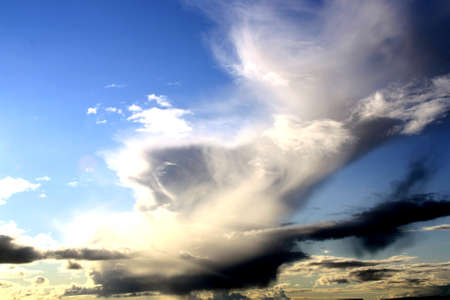 Clouds in a beautiful blu sky. Iceland.