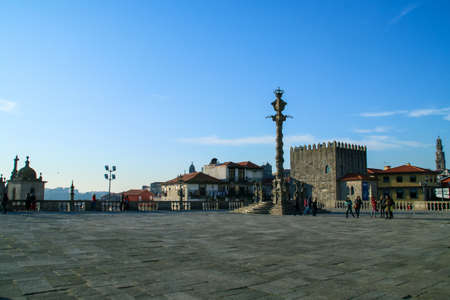 Porto / Portugal; 01/21/2017. Pillory (Portuguese: pelourinho) of the esplanade of Porto cathedral.のeditorial素材