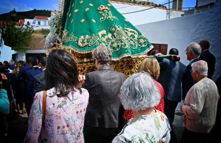 Traditional dancers in a small town of Spain, Sanlucar de Guadiana (Spain).