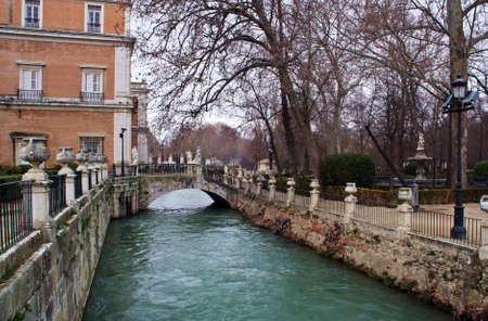 Tagus river crossing the city of Aranjuez (Spain).の写真素材