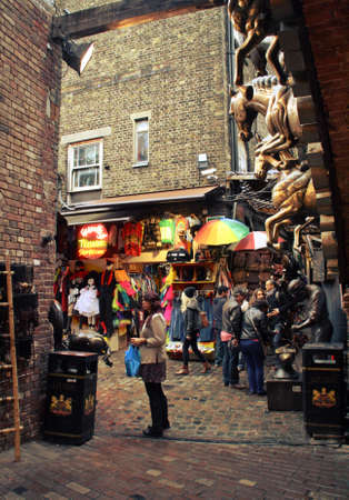 London / United Kingdom; 10/21/2013. Camden Town. Camden street market. Shops and restaurants on Camden.のeditorial素材