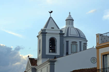 Bell Tower of the Catholic Church of Our Lady Two Martyrs in Castro Marim, Algarve, Portugal.の写真素材