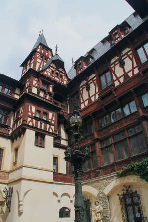 The Castle Valea Peles or simply Peles. Palace in Sinaia, Romania, built between 1873 and 1914 by the architect Karel Liman.のeditorial素材