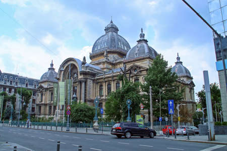 Bucharest / Romania; 07/07/2018. The CEC Palace (in Romanian, Palatul CEC), built in 1900. It is located in Calea Victoriei street and it is the headquarters of the national savings bank CECのeditorial素材