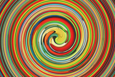Multicolored spiral after the deformation of an image. Artistic image, spiral colorful background.の写真素材