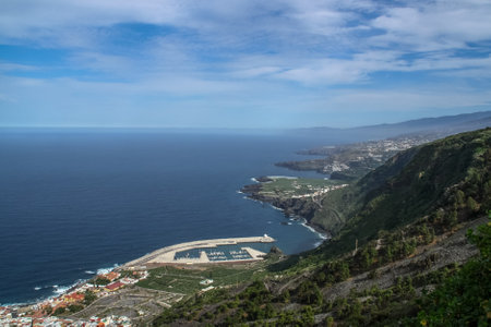 Garachico in the northwest of the island of Tenerife, Canary Islands, Spain. The tourist town located by the sea and typical coastal landscape of the volcanic island.の写真素材