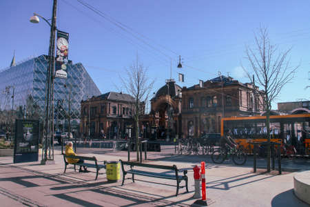 Copenhagen, Denmark; 02 16 2016. Tivoli Park by HC. Andersens Boulevard in Copenhagen. Front entrance facade one sunny morning.のeditorial素材