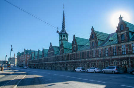 Copenhagen, Denmark; 02 16 2016. The Old Stock Exchange. BÃ¸rsen (Danish for "Exchange"), also known as BÃ¸rsbygningen ("The Stock Exchange" in English), is a 17th-century building in the center.のeditorial素材