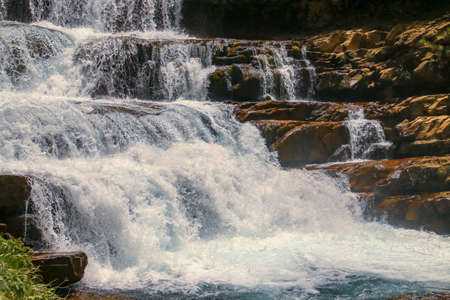 Soaso waterfall (also known as Soaso Steps) in Arazas river, the Pyrenees, Huesca, Spain. Splashes...