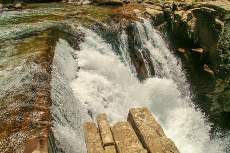 Soaso waterfall (also known as Soaso Steps) in Arazas river, the Pyrenees, Huesca, Spain. Splashes...