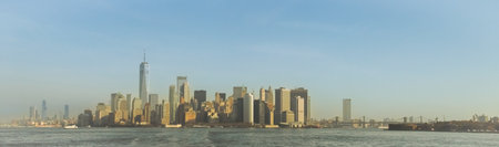 Panoramic view of Lower Manhattan, New York City, USAの写真素材
