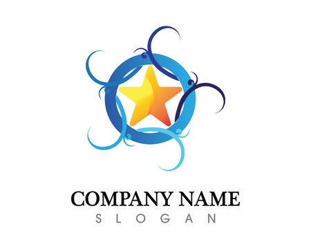 Red and blue Star falcon  Template vector iconのイラスト素材
