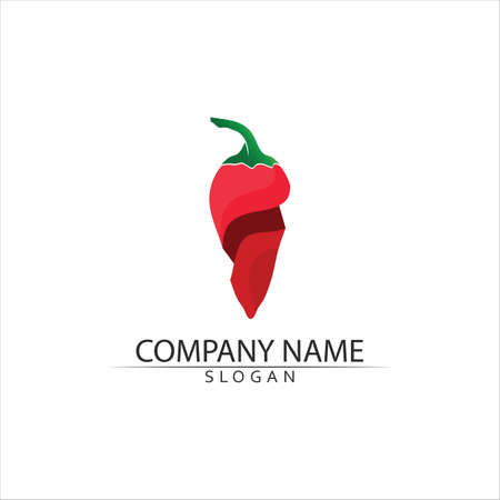 Red hot natural chili icon Template vector Illustrationのイラスト素材