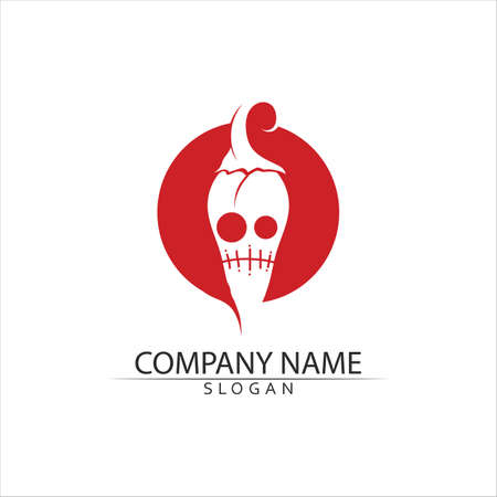Red hot natural chili icon Template vector Illustrationのイラスト素材