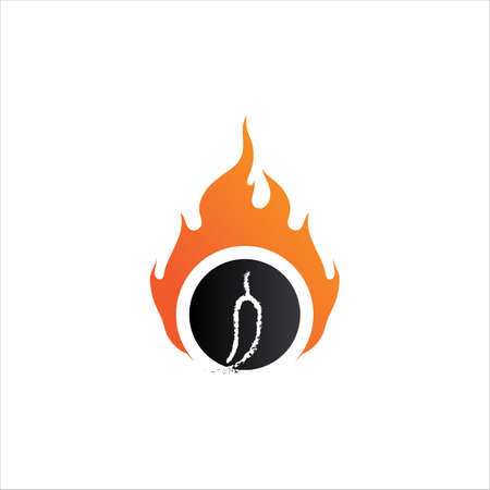 Red hot natural chili icon Template vector Illustrationのイラスト素材