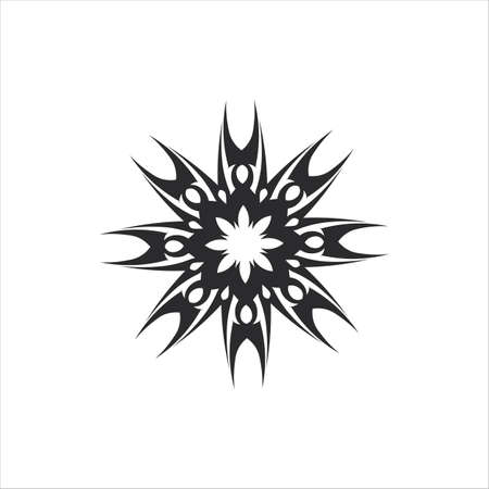 tribal, classic , black, ethnic tattoo icon vector illustration designのイラスト素材