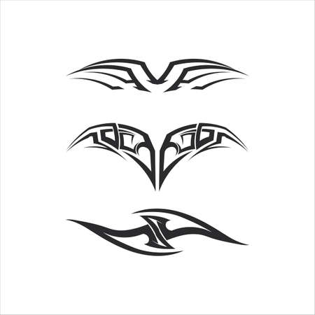 tribal, classic , black, ethnic tattoo icon vector illustration designのイラスト素材