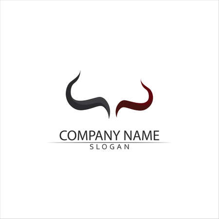 Bull horn and buffalo logo and symbols template icons appのイラスト素材