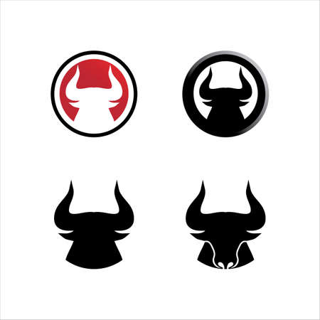 Bull horn and buffalo logo and symbols template icons appのイラスト素材