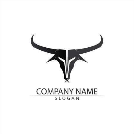 Bull horn and buffalo logo and symbols template icons appのイラスト素材