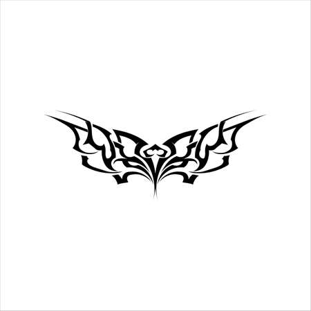 tribal, classic , black, ethnic tattoo icon vector illustration design logoのイラスト素材