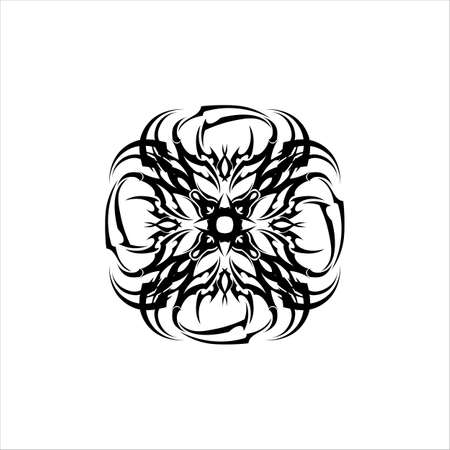 tribal, classic , black, ethnic tattoo icon vector illustration design logoのイラスト素材