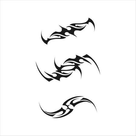 tribal, classic , black, ethnic tattoo icon vector illustration design logoのイラスト素材