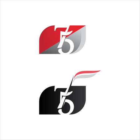 Happy New Year vector design and text number 75のイラスト素材