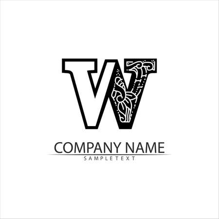 W Letter Logo Template vector illustration designのイラスト素材