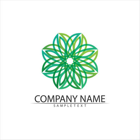 Tree leaf vector and green logo design friendly conceptのイラスト素材