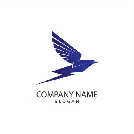 Falcon, eagle Logo and wings Template vector illustration design iconのイラスト素材