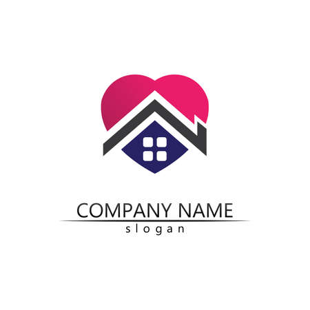 Real estate and home buildings vector   icons templateのイラスト素材