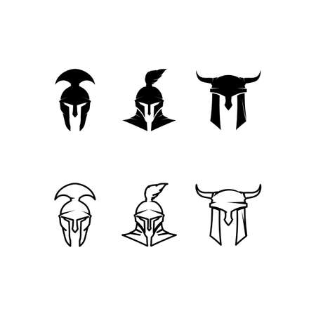 Spartan helmet logo template vector icon designのイラスト素材