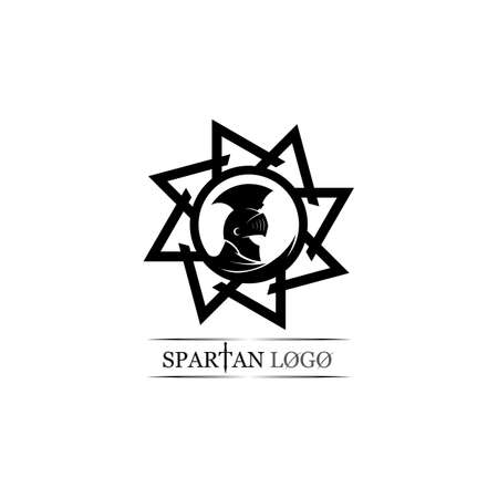 Spartan helmet logo template vector icon designのイラスト素材