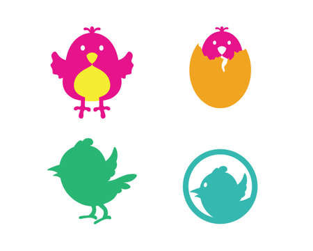 Vector - Vector sign abstract bird in flight Rooster and Chickenのイラスト素材